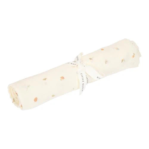 Little Dutch Swaddle in Mussola 120 x 120 cm - Forest Treasures - Apple Pie