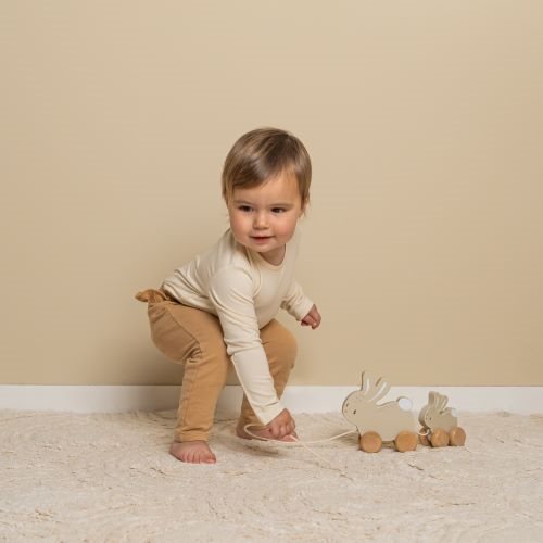 Coniglietti da tirare in legno FSC - Saltellare in carovana - Apple Pie