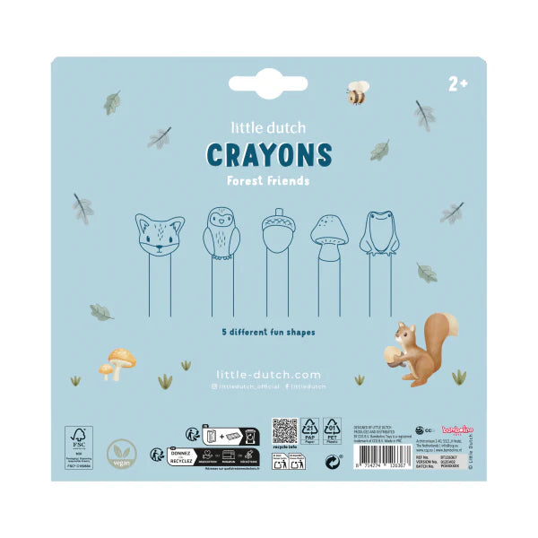 Little Dutch – Crayons Forest Friends – Pastelli colorati a forma di animaletti 2+