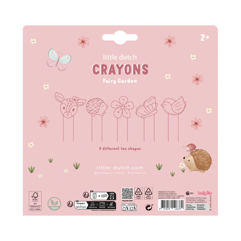 Little Dutch – Crayons Fairy Garden – Pastelli colorati a forma di fiaba 2+