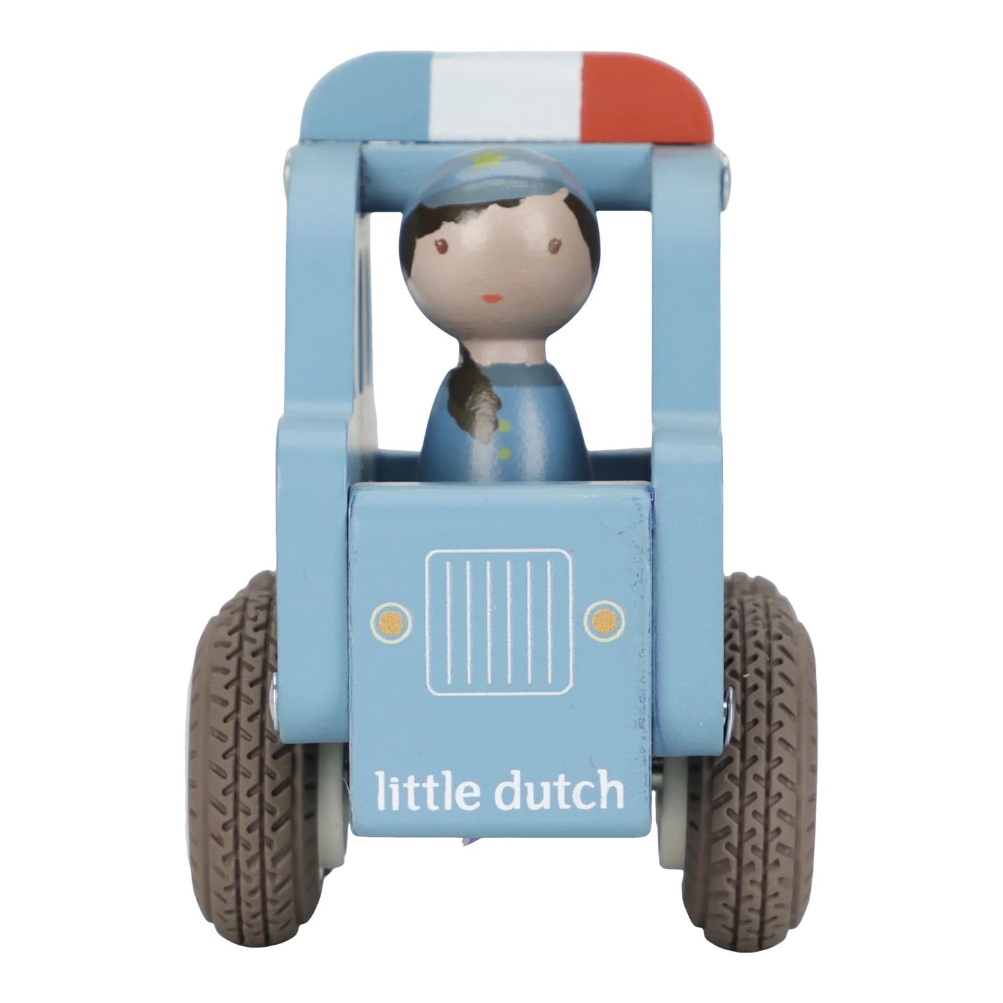 Little Dutch – Macchina della polizia in legno blu con personaggio – Essentials
