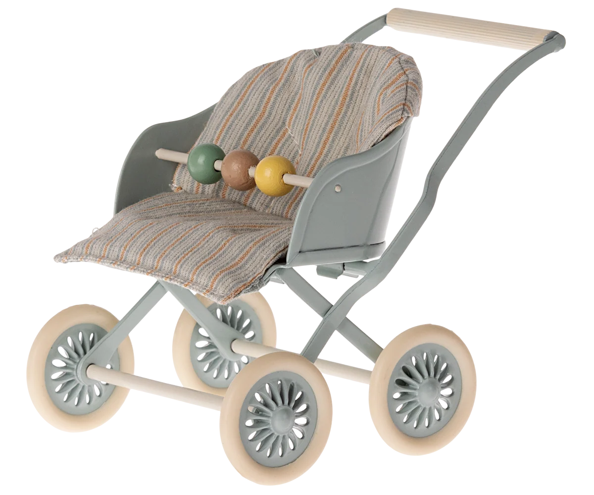 Maileg Passeggino Baby Mouse – Blu