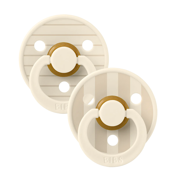 Set di 2 Ciucci Bibs Round - Collezione Studio Ivory Vanilla Mix - Apple Pie