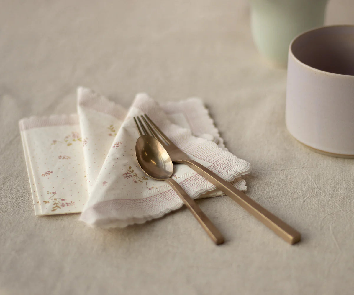 Tovagliolini di Carta Maileg – Fiori Rosa (Conf. da 20) - Apple Pie