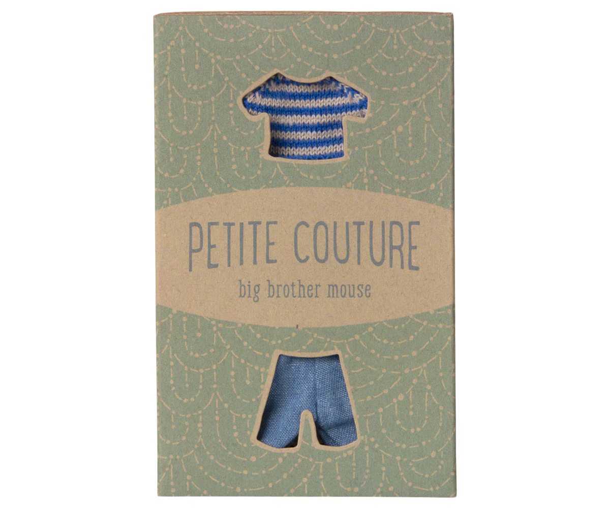Maileg Maglione in Maglia e Pantaloni per Topo Fratello Maggiore - Apple Pie