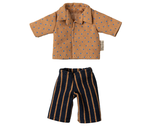 Maileg Vestiti Topolino papà - Camicia e Pantaloni a righe - Apple Pie