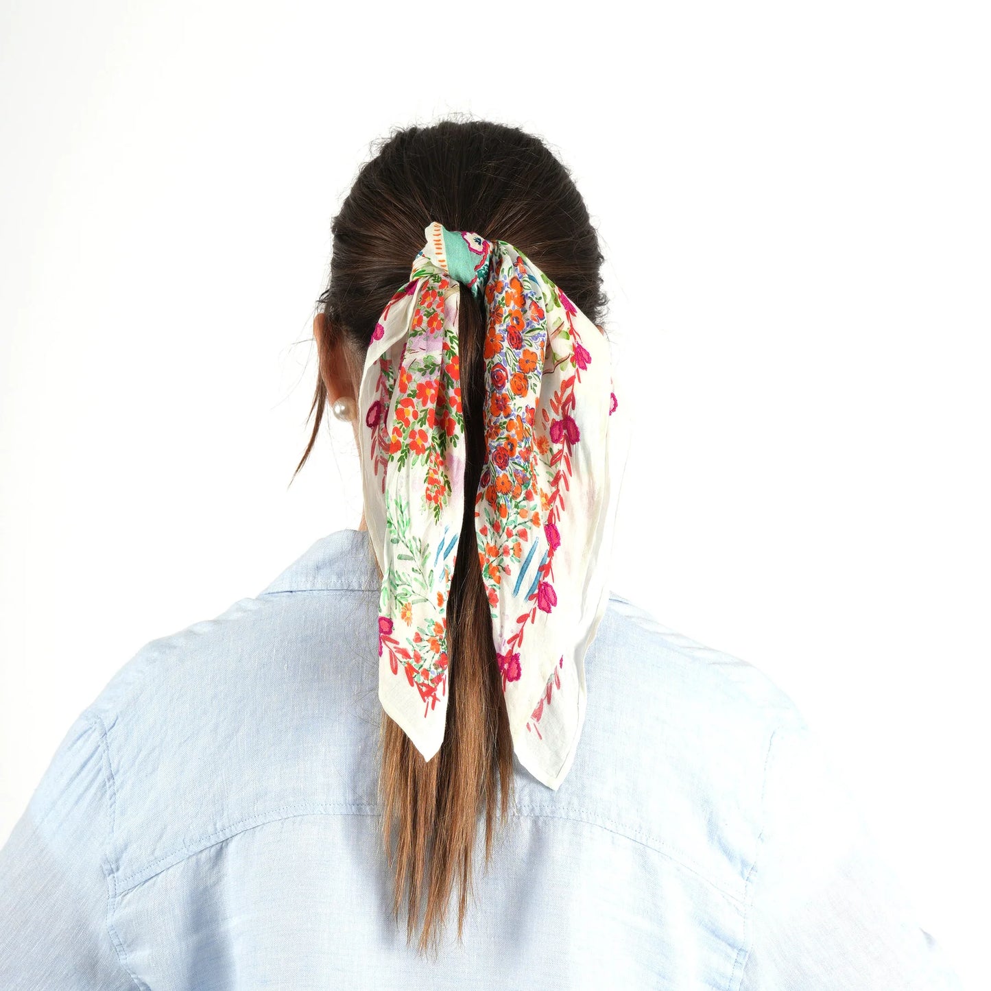 Spring Scatter Bandana Vismaya Arancione | Bandana in Cotone Ricamata