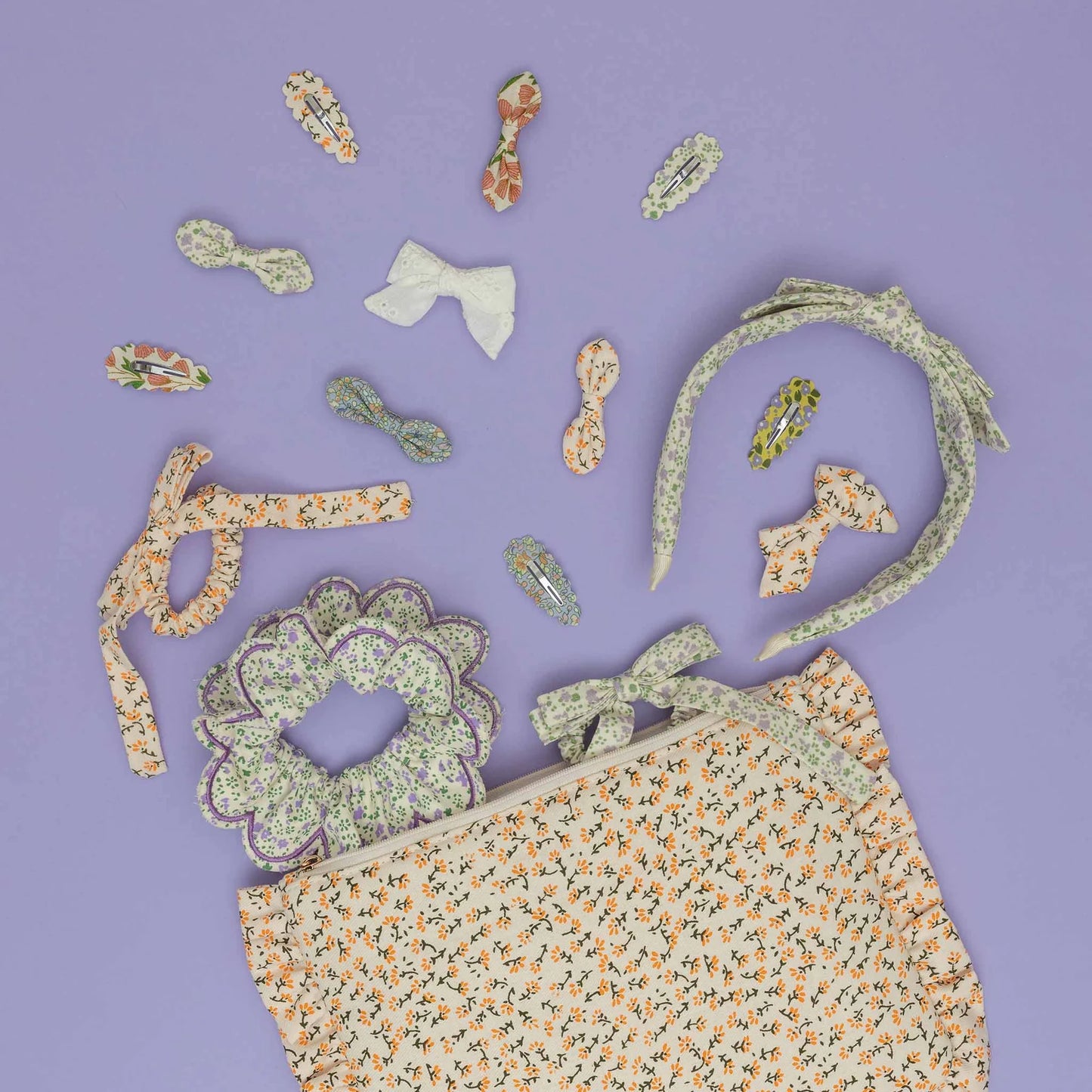 Elastici Capelli Bambina con Fiocco Floreale Mimi & Lula