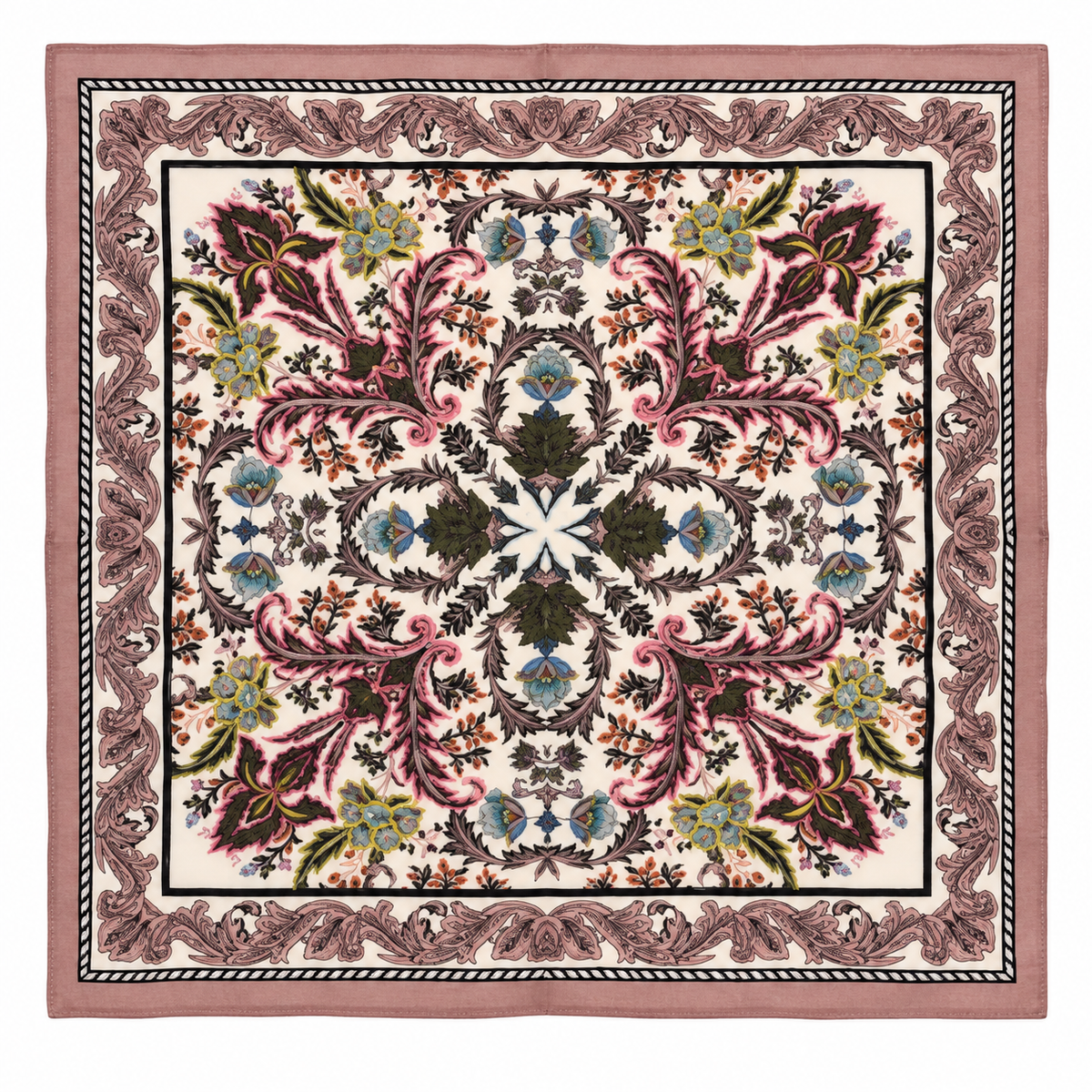 Vismaya – Bandana Pearl Mist in Cotone Ricamata (Nebbia Perlata)