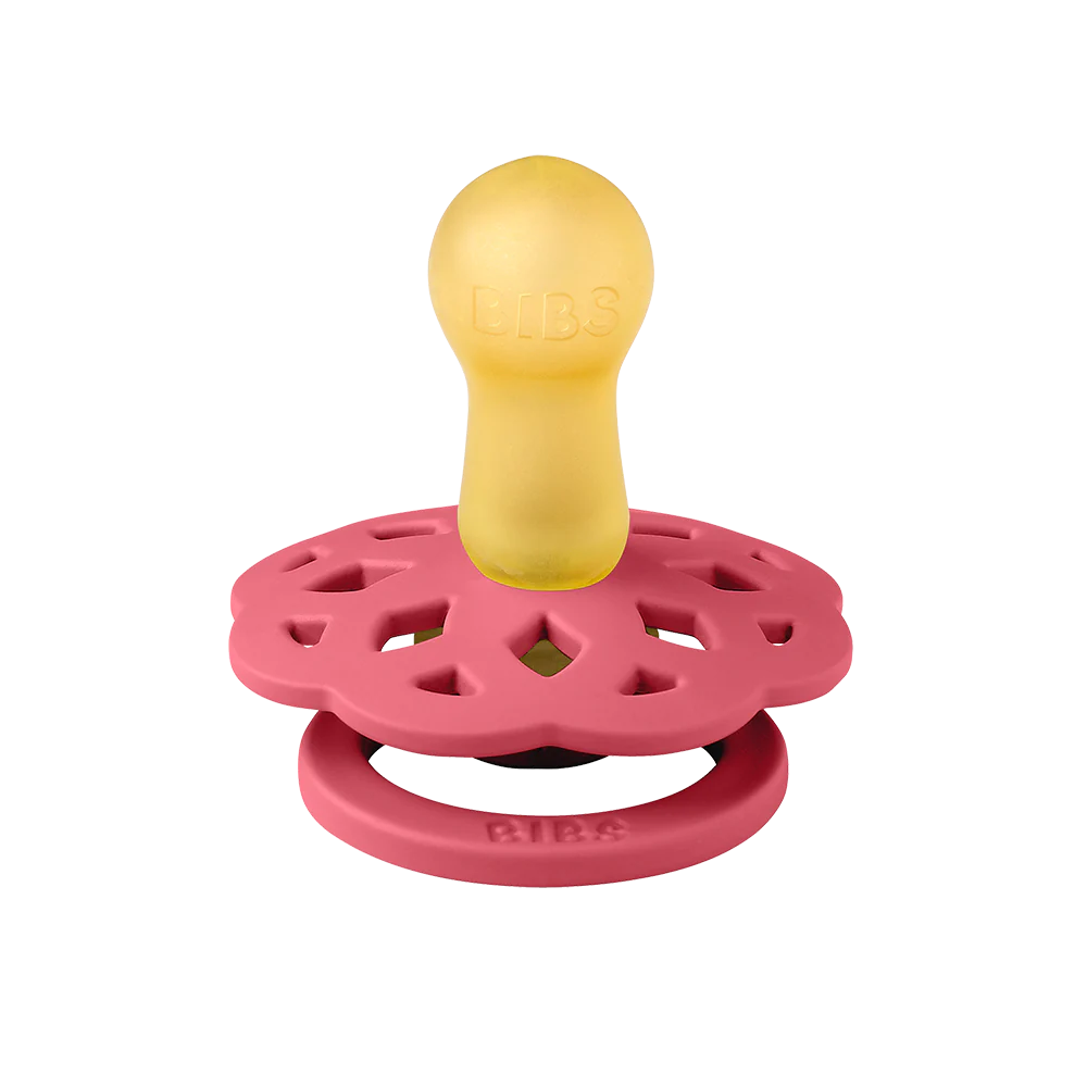 Set di 2 Ciucci Bibs Round - Boheme Pacifier - Dusty Pink e Coral - Apple Pie