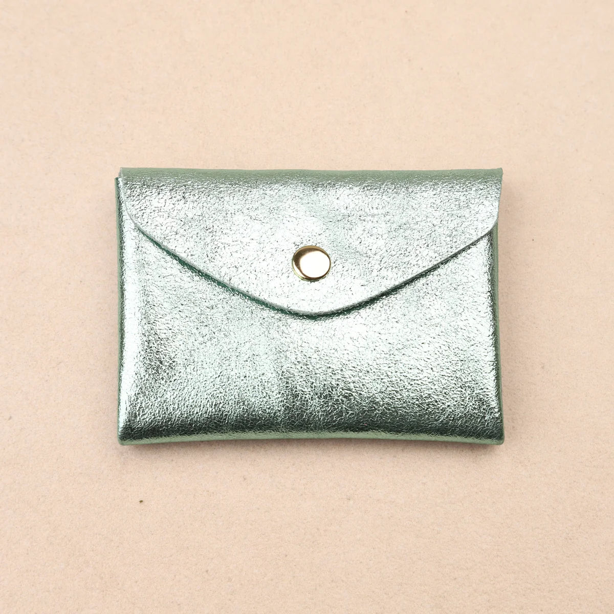 Les Cleias Portafoglio Twin S in Pelle Iridescente – Menta