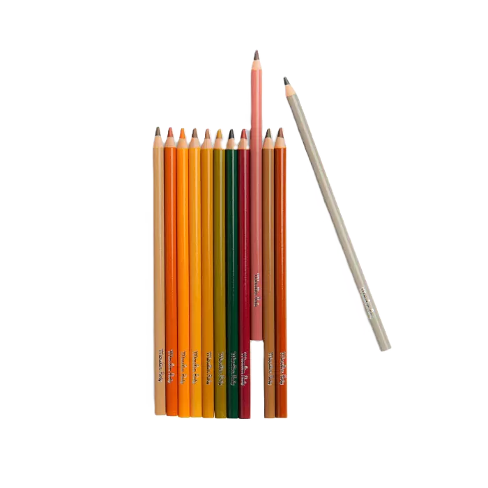 Moulin Roty Le Jardin du Moulin – Set 12 matite colorate con 3 carte da colorare animali (3+)