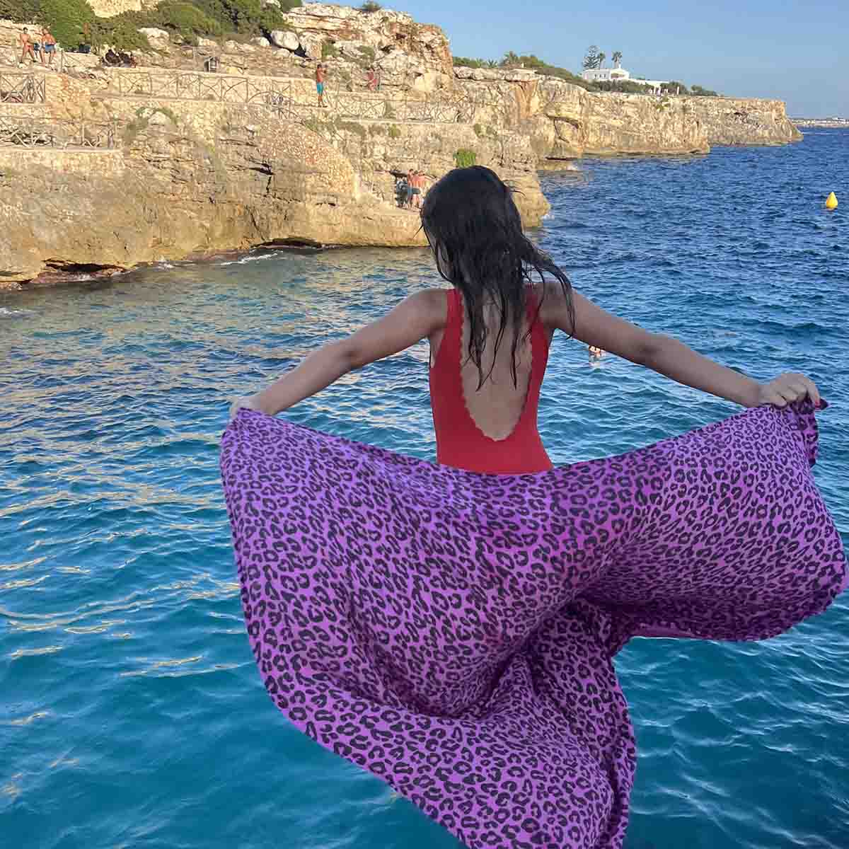 Rose in April Swaddle in mussola 110 x 110 cm Graou Orchid - Apple Pie