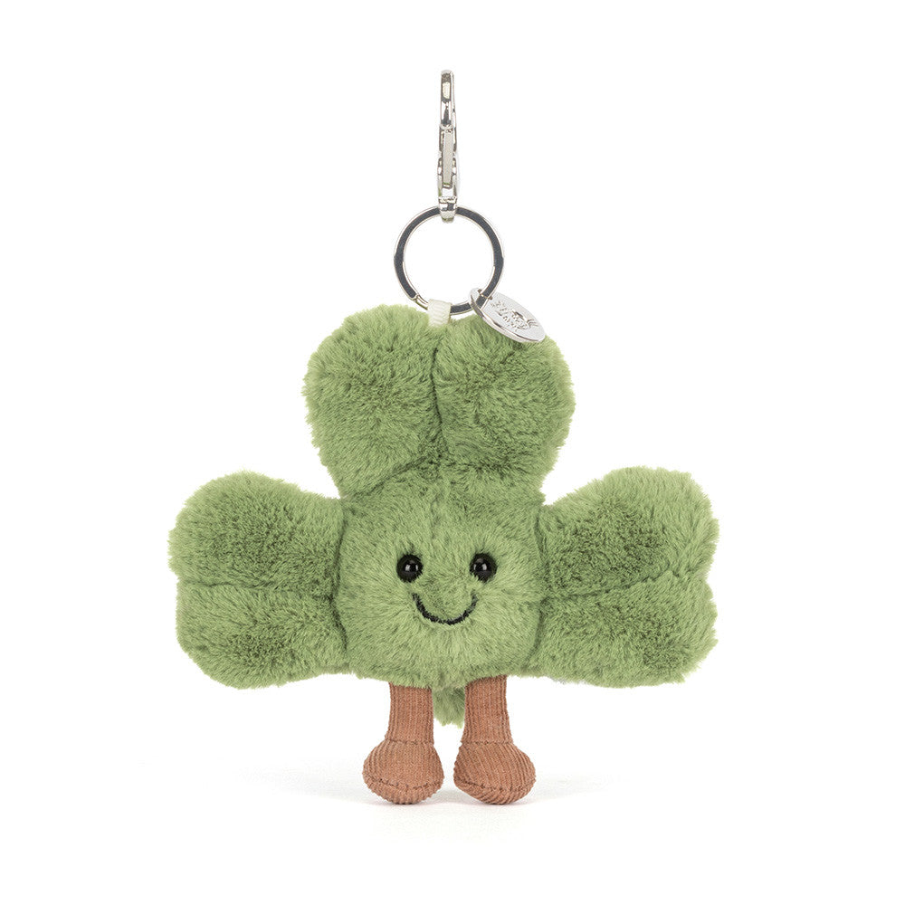 Jellycat Amuseables Siofra Shamrock Bag Charm – Ciondolo Portafortuna per Borsa