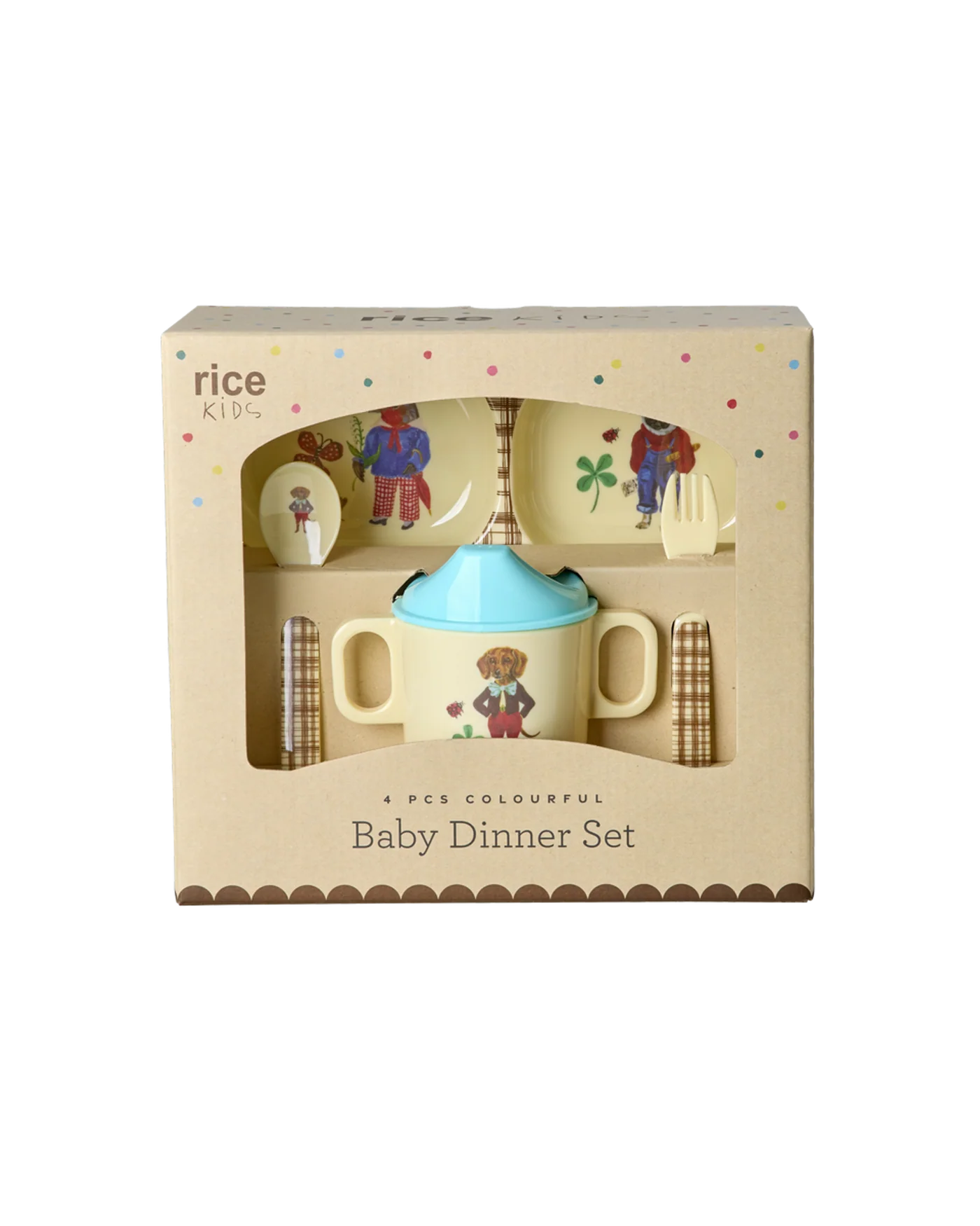 RICE Denmark | Baby Dinner Set – Marrone – Nathalie Lété – Gift Box in Melamina