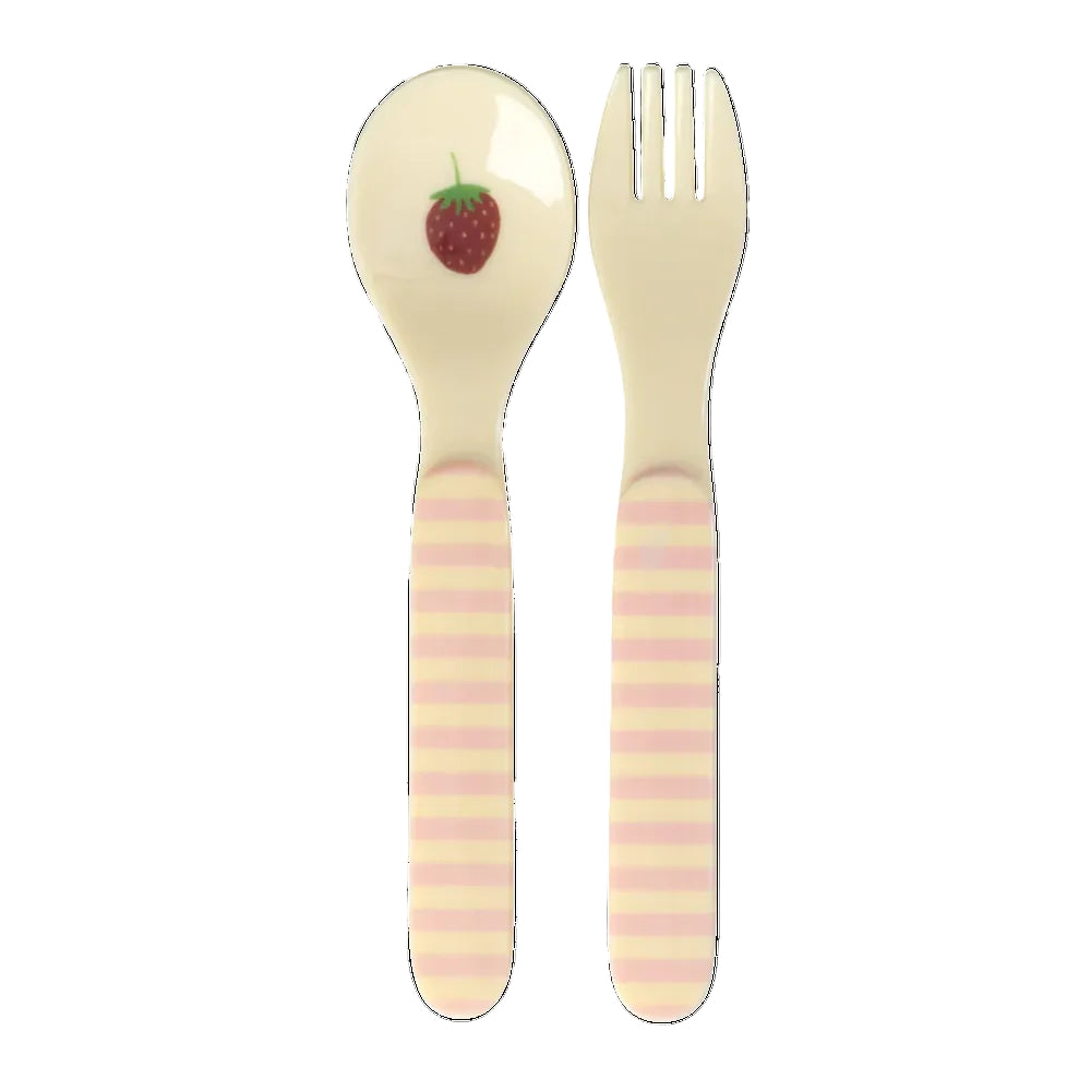 RICE Set Posate in Melamina "Abc" pink