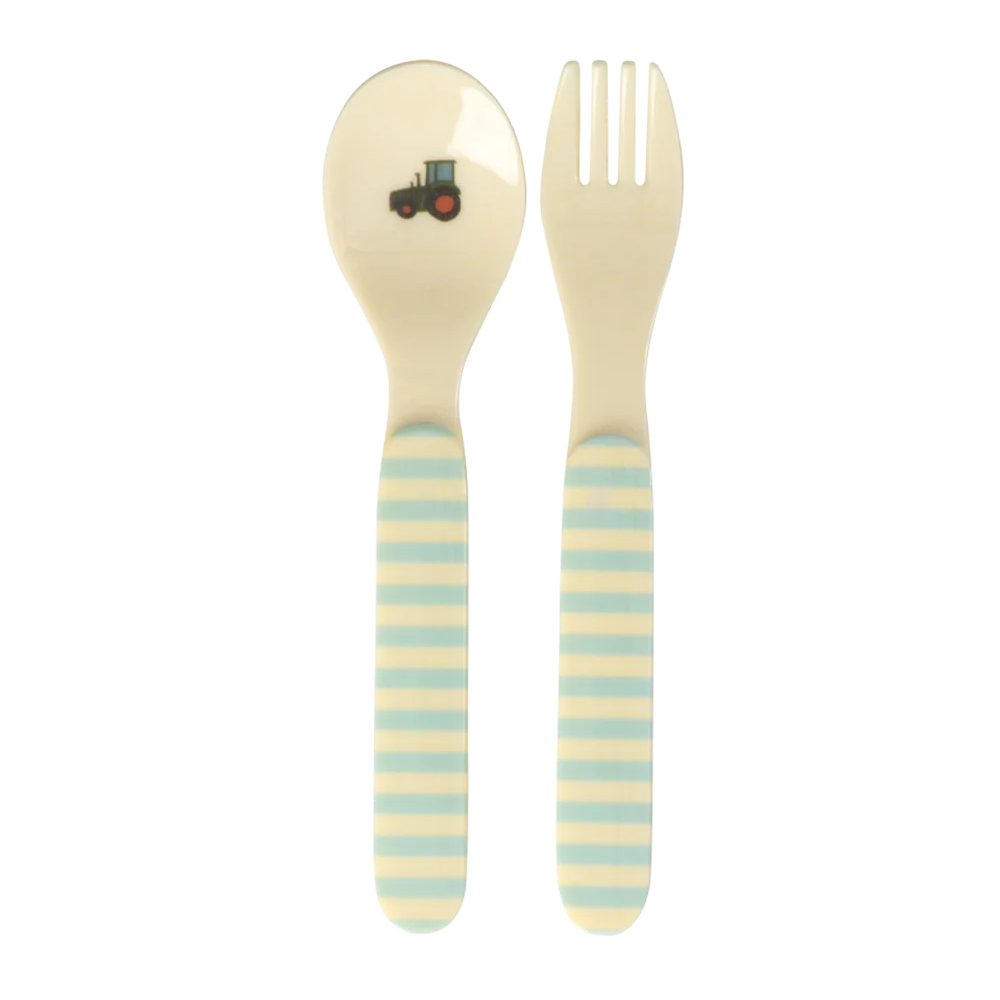 RICE Set Posate in Melamina "Abc" Blue