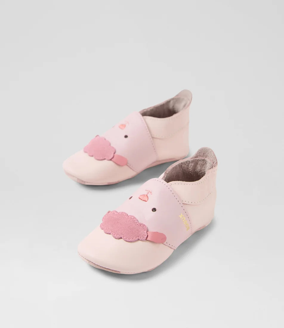Bobux Soft Sole Binky Sheep Heavenly Pink – Babbucce in Pelle per Neonati e Primi Passi