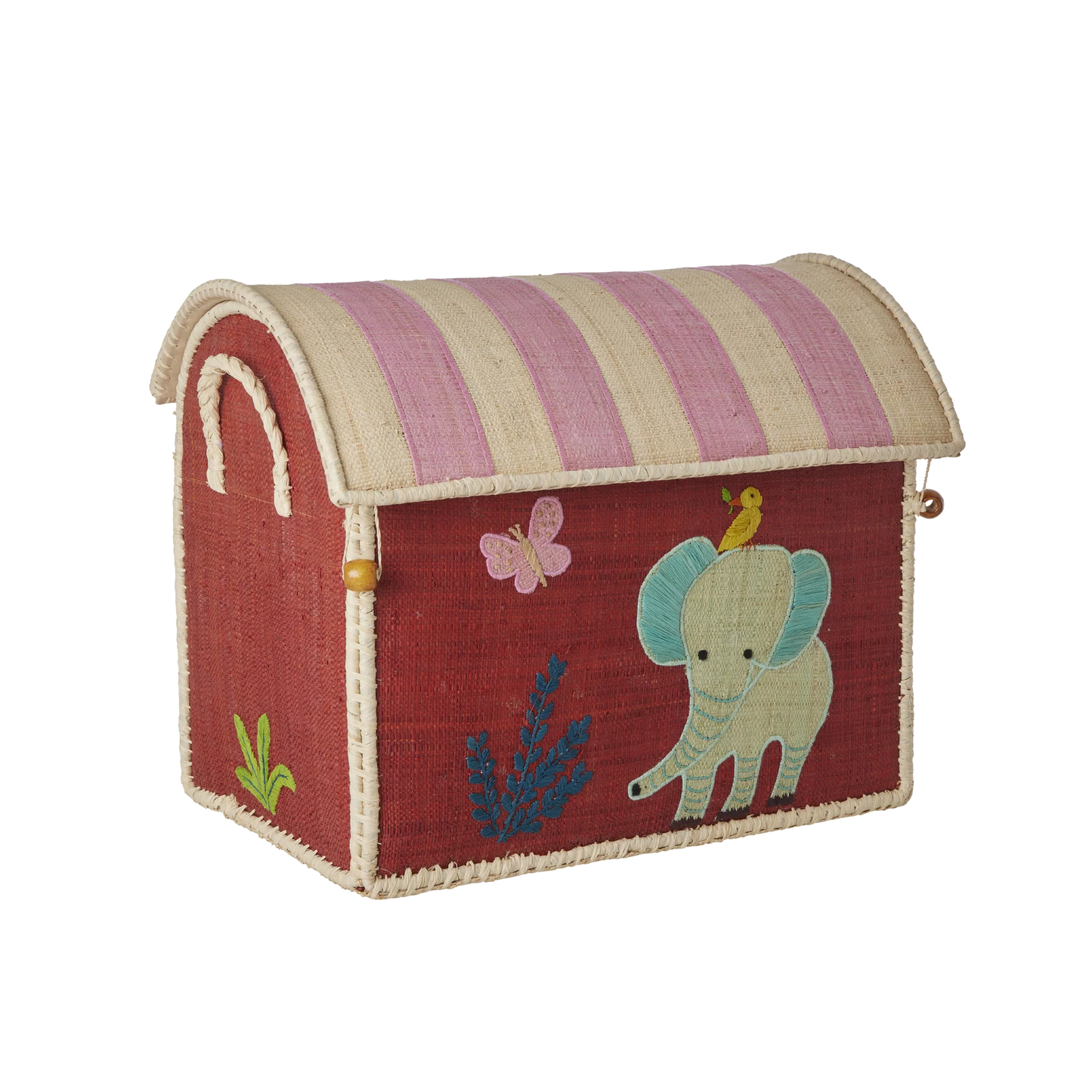 RICE Cesto Giochi in Rafia Sweet Jungle - Piccolo - Apple Pie