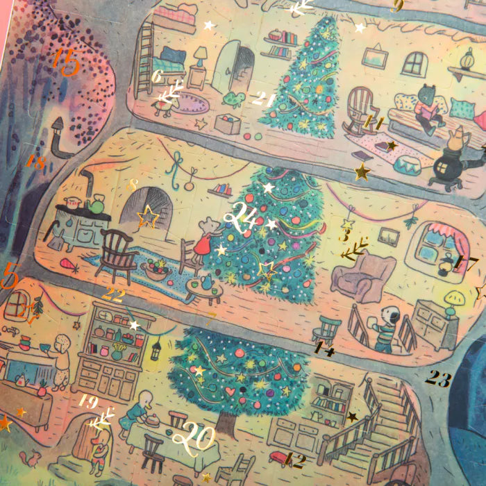 Moulin Roty La Grande Famille – Calendario dell’Avvento con Lampada a Storie