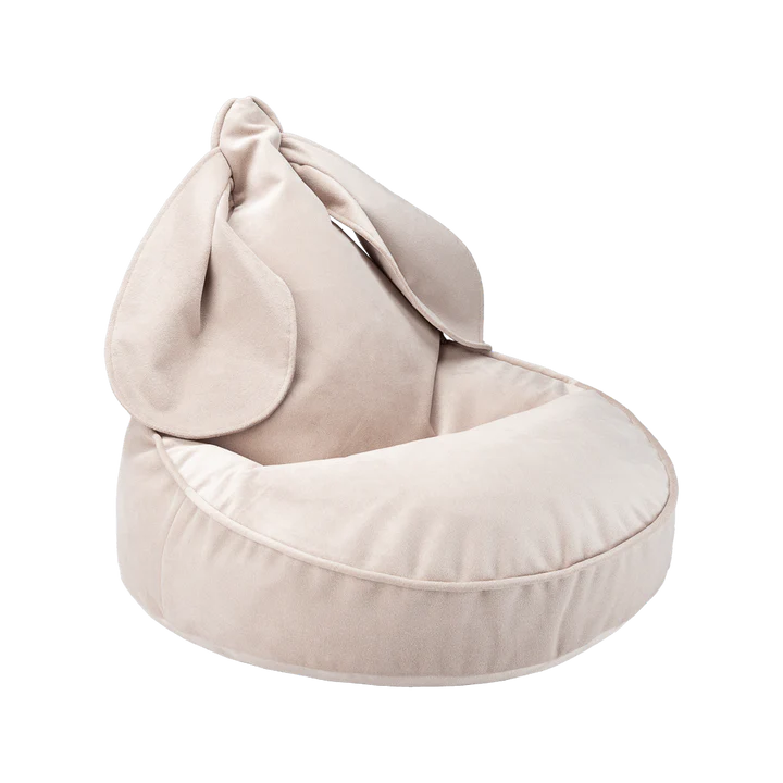 Poltrona a sacco Pouf per bambini coniglietto Velluto Beige