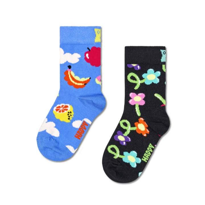Happy Socks Calzini Bambino Pacco da 2 paia - Cloudy Fruit - Apple Pie
