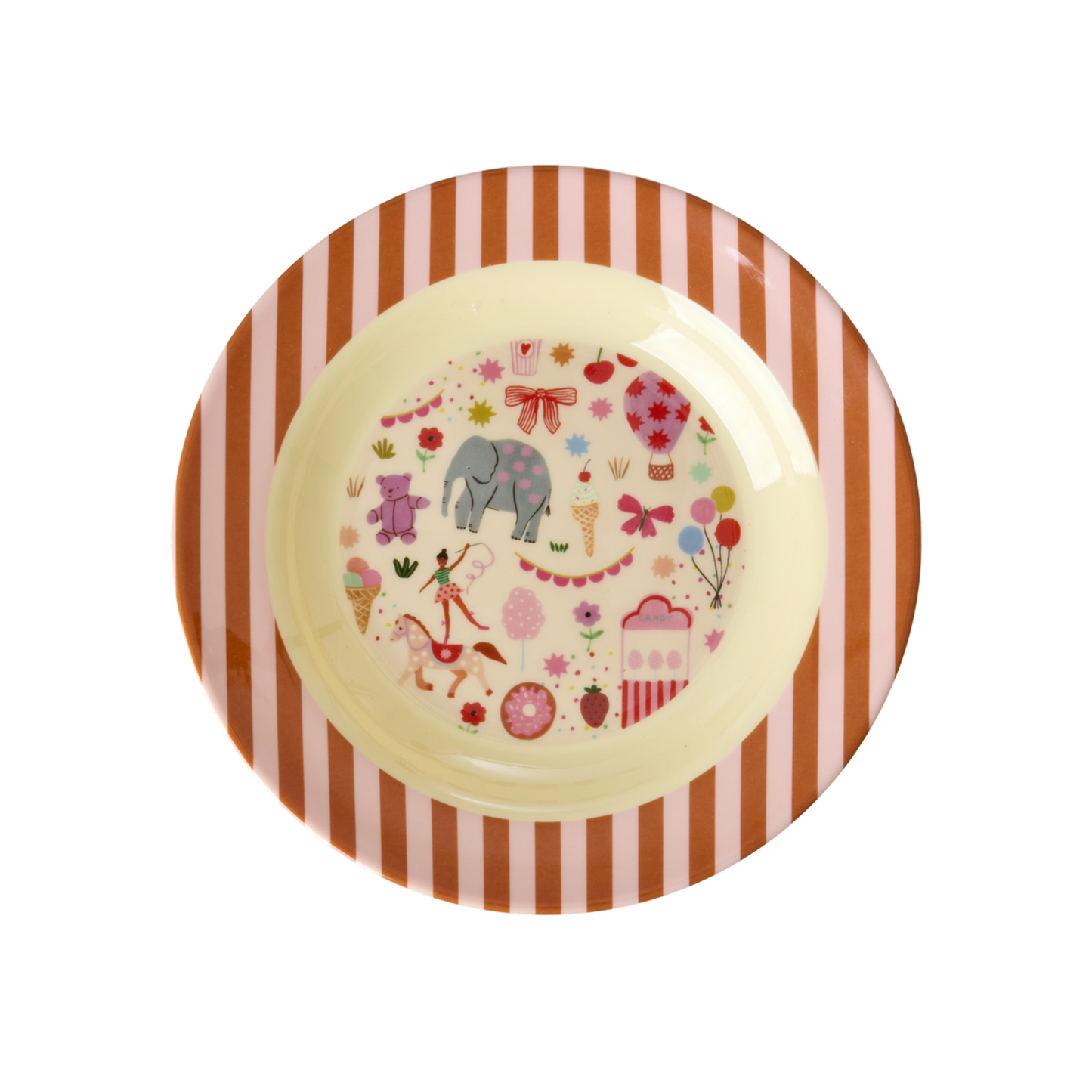RICE Piatto fondo in melamina Fun Fair rosa - Apple Pie