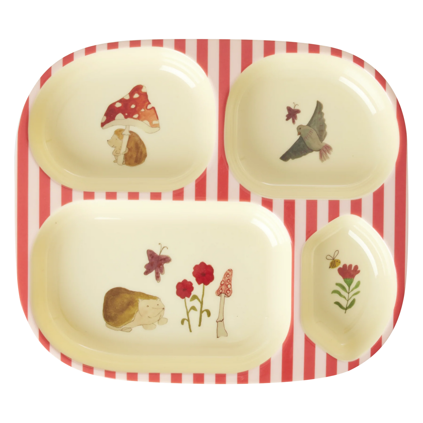 RICE Piatto a 4 scomparti in Melamina - Pink Happy Forest - Apple Pie