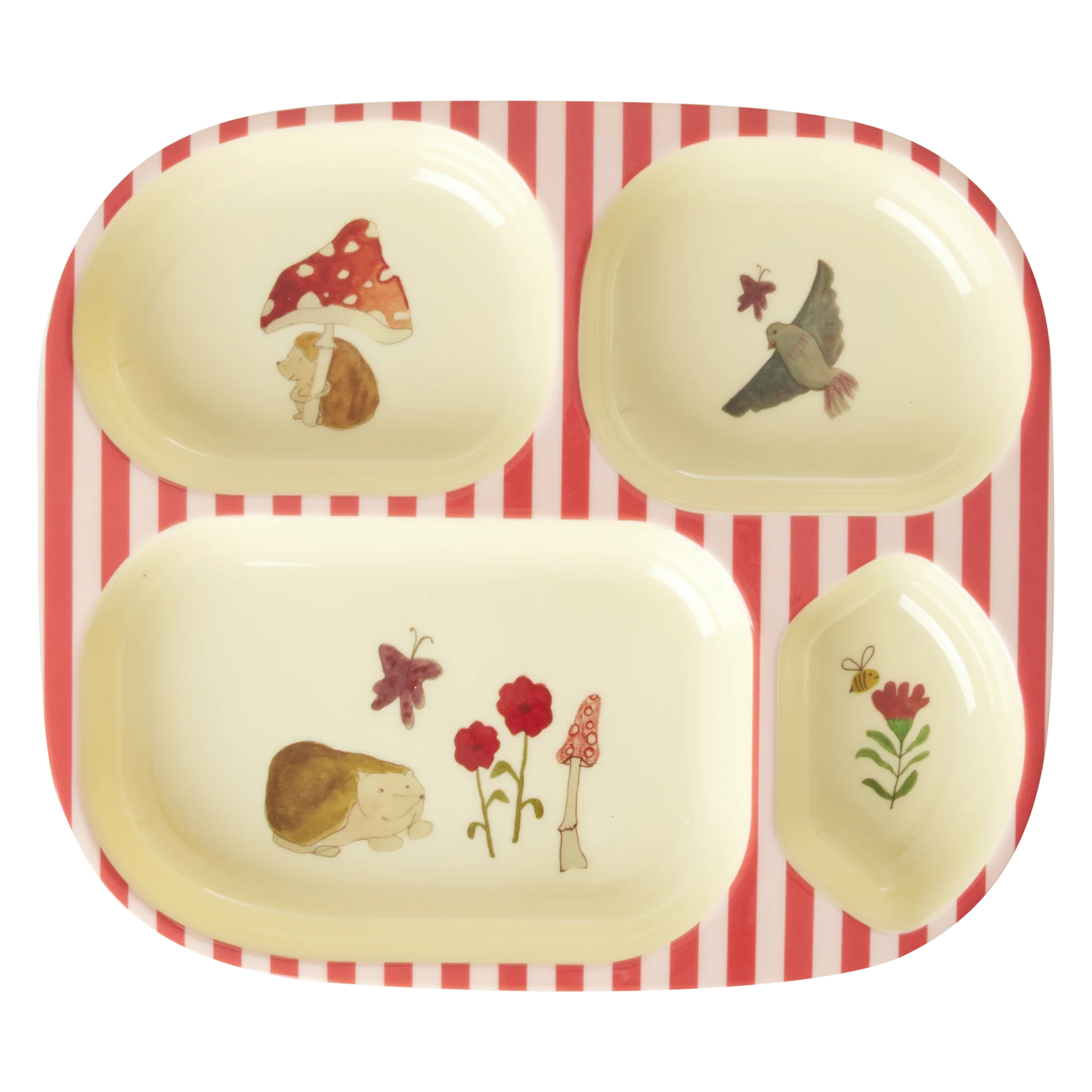 RICE Piatto a 4 scomparti in Melamina - Pink Happy Forest - Apple Pie