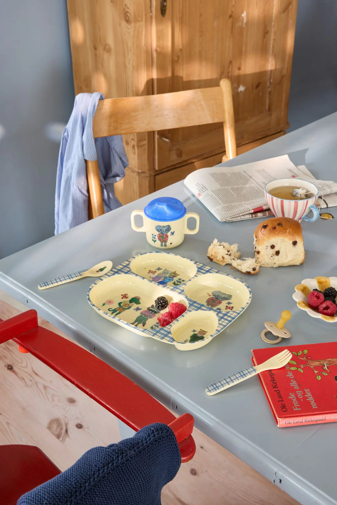 RICE Piatto a 4 scomparti in Melamina - Nathalie Lete blu - Apple Pie
