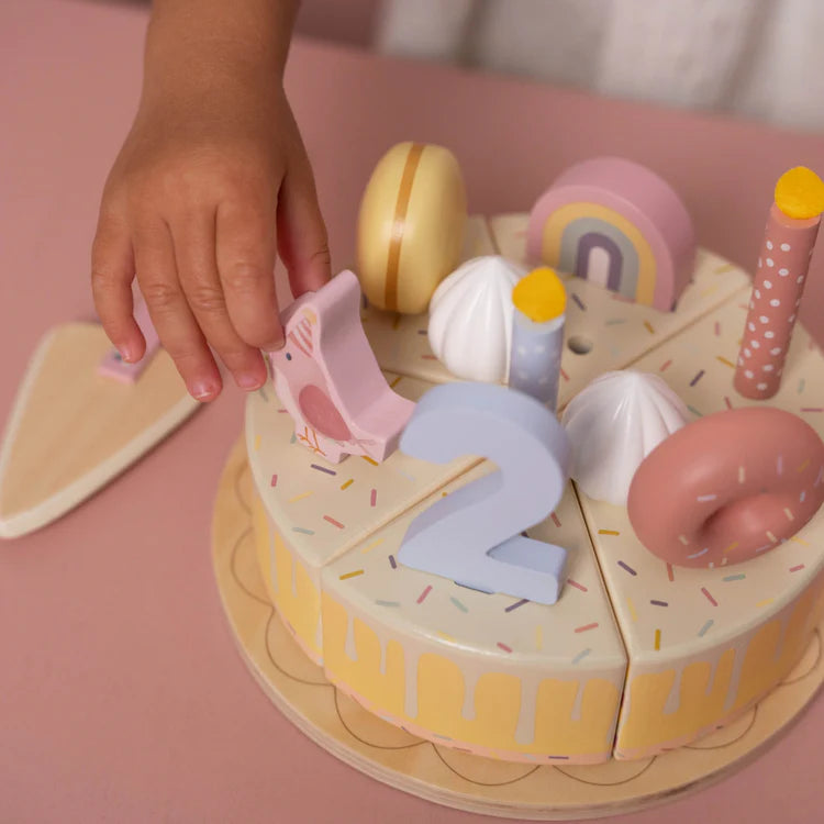 Little Dutch Torta di Compleanno in Legno Little Dutch 26 pezzi - Rosa - Apple Pie