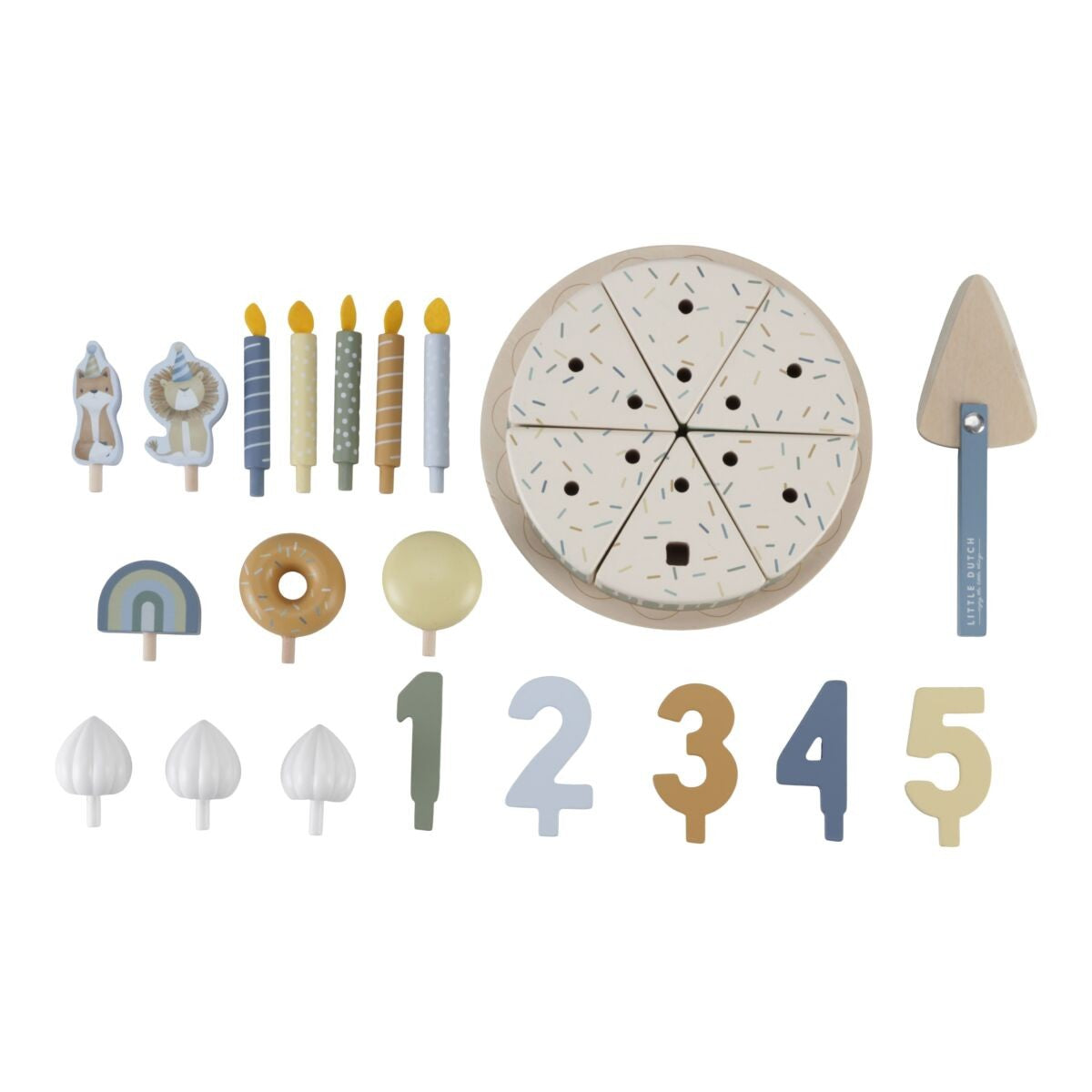 Little Dutch Torta di Compleanno in Legno Little Dutch 26 pezzi - Azzurro - Apple Pie