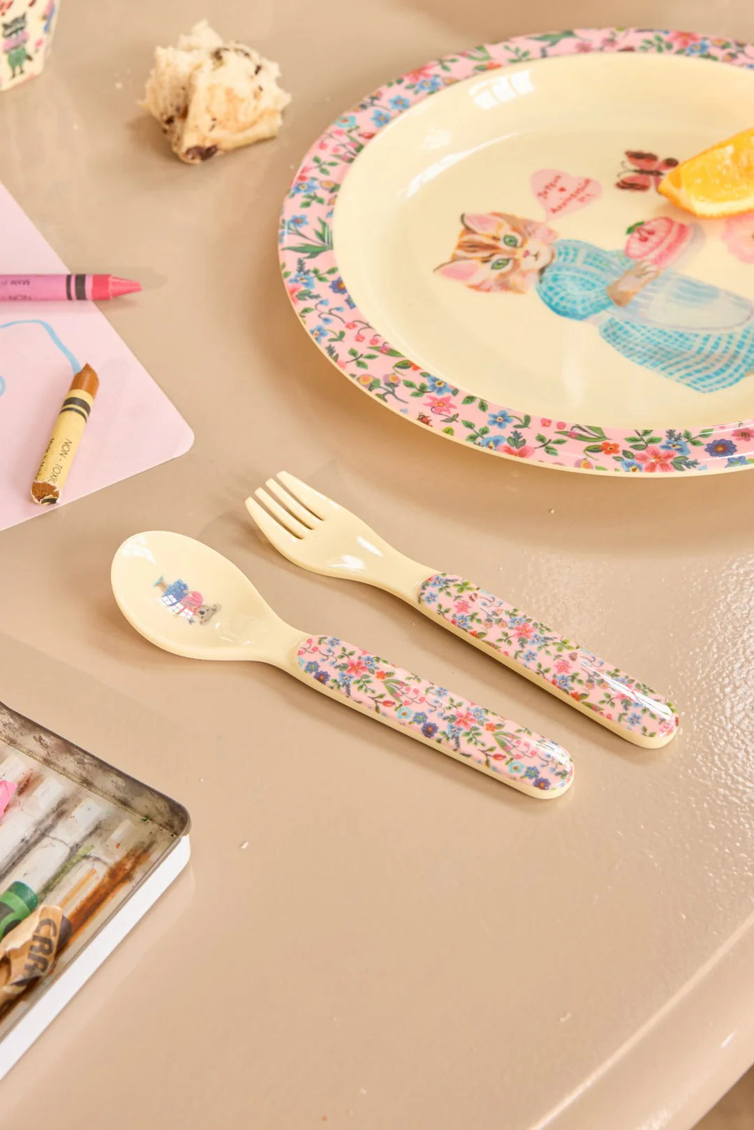 RICE Posate in Melamina Nathalie Lete rosa - Apple Pie