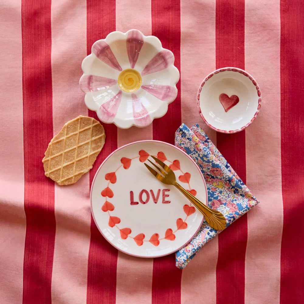 Ciotolina in Ceramica con Cuore Dipinto a Mano Rosa | Rice Denmark