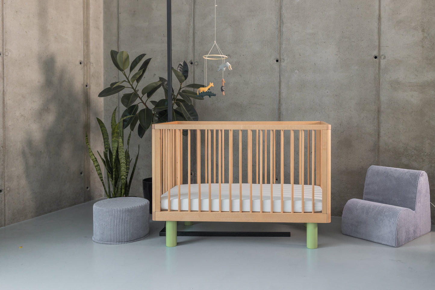 Lettino con le sbarre Nox Cot - Legno Naturale e Pistacchio - Apple Pie