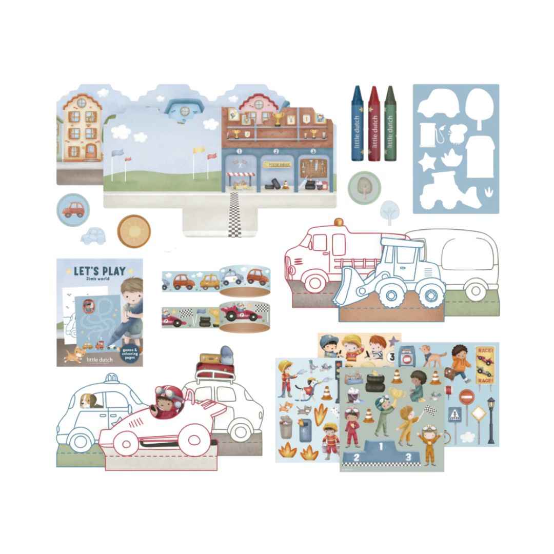 Little Dutch – Valigetta Creativa Veicoli 20+ Pezzi – 3+ Anni