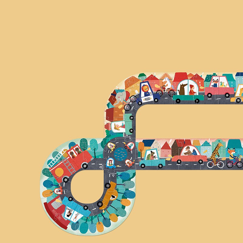 Londji – Puzzle Pista e Macchinine Beep Beep! – Puzzle 48 pezzi 3/6 anni