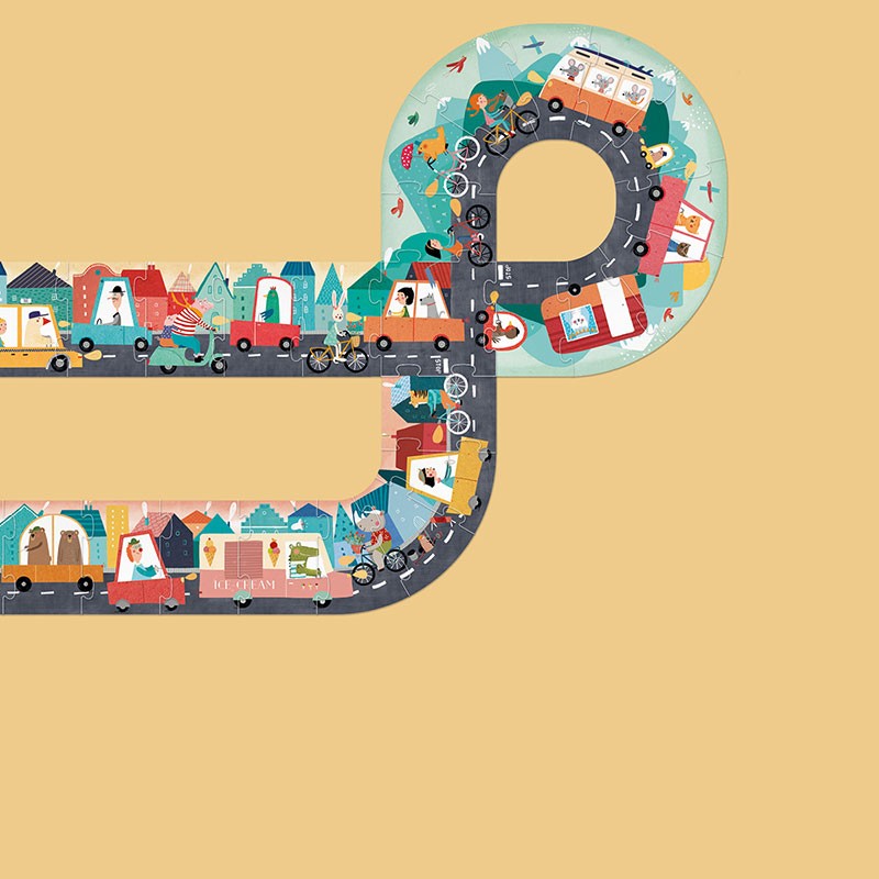 Londji – Puzzle Pista e Macchinine Beep Beep! – Puzzle 48 pezzi 3/6 anni