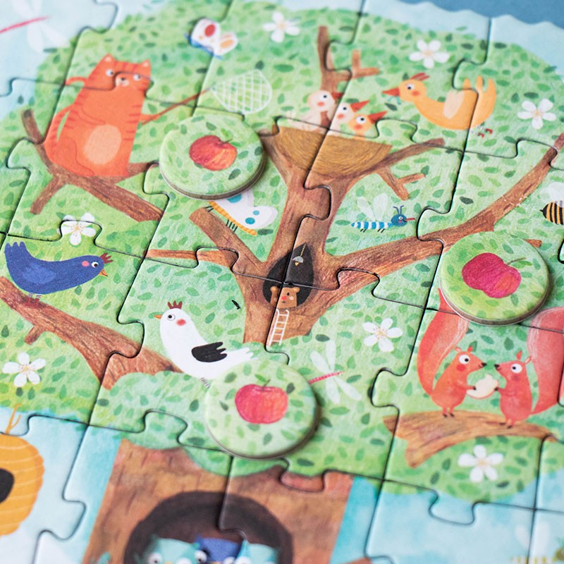 Puzzle Tascabile Londji Pommier – Imparare a Contare con gli Animali (36 Pezzi, 4+ Anni)