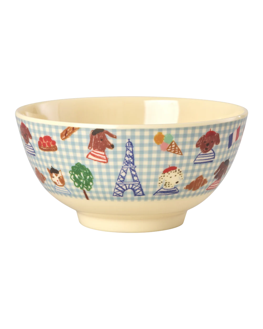 RICE -Ciotola Medium " Kids in Paris" in Melamina 700 ml – Blu tenue - IN ARRIVO