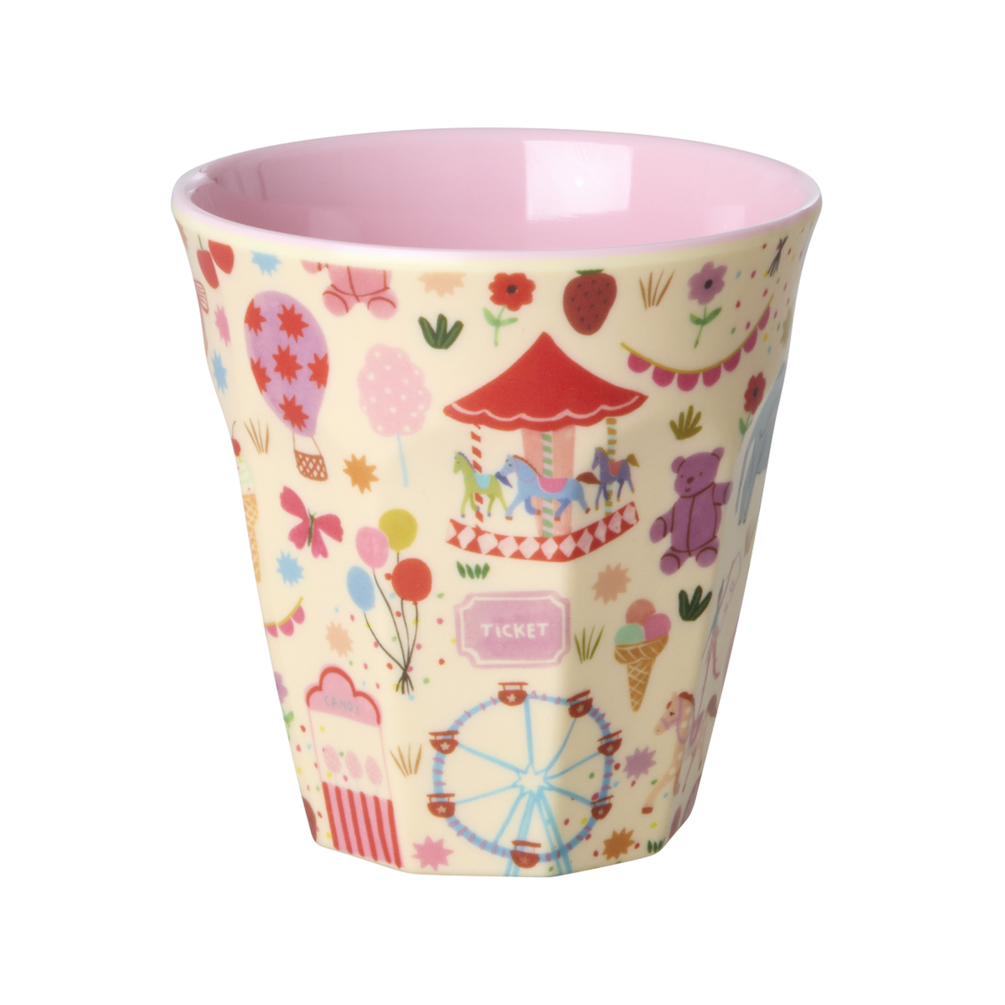 RICE Bicchiere in melamina Piccolo Fun Fair - varie fantasie rosa - Apple Pie