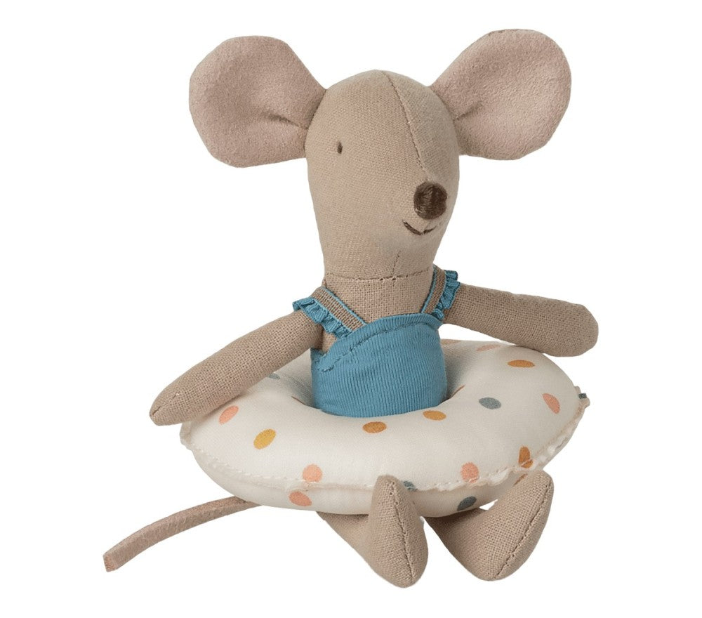 Maileg Beach Mice, Topo Sorellina con Salvagente Pois Multicolore - Apple Pie