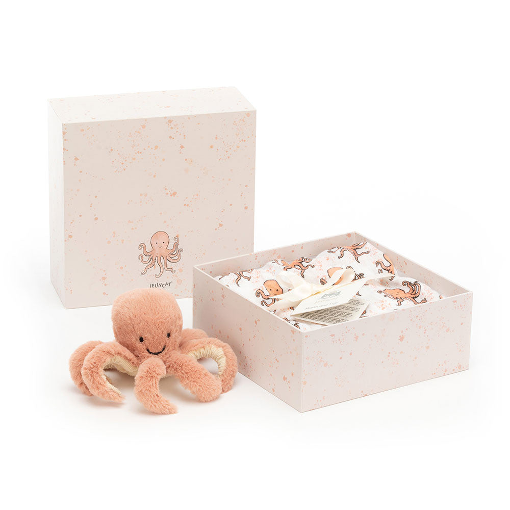 Jellycat Set Regalo Polpo Odell con Doudou in Mussola - Apple Pie