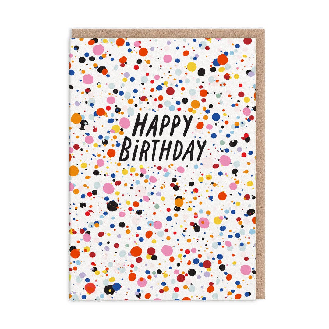 Ohh Deer Biglietto di Auguri - Splatter Happy Birthday Card - Apple Pie