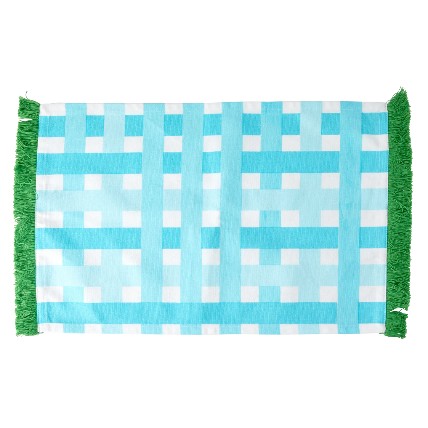 Tovaglietta americana in cotone RICE nei toni azzurro e verde