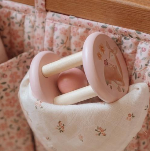 Little Dutch Sonaglio Roller Rattle - Pink - Fairy Garden - Apple Pie