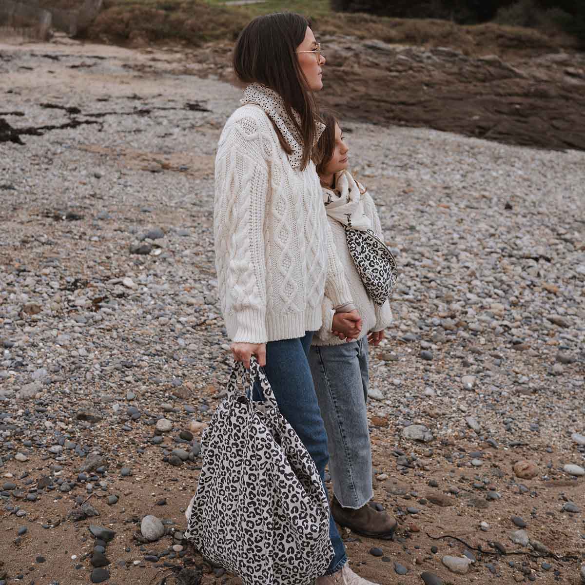 Rose in April Borsa Tote Graou Grigio - Animalier addicted - Apple Pie