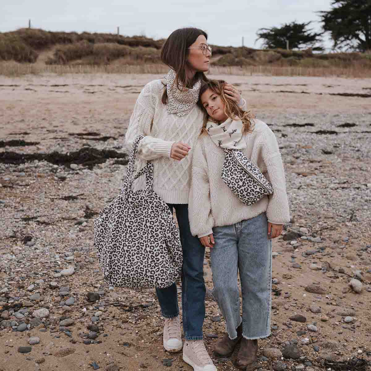 Rose in April Borsa Tote Graou Grigio - Animalier addicted - Apple Pie