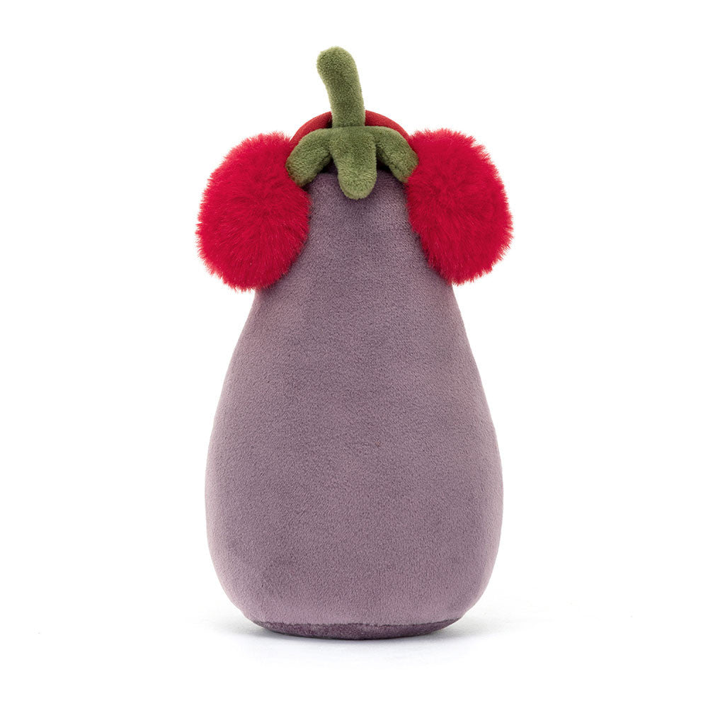 Jellycat Peluche Toastie Vivacious Red Aubergine – Melanzana con Cuffie