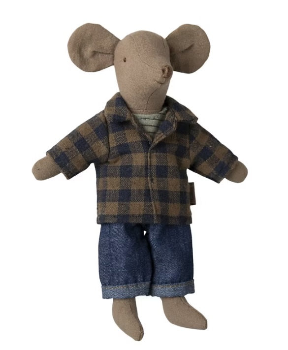 Maileg Vestiti Topolino papà - Camicia e Pantaloni Jeans - Apple Pie